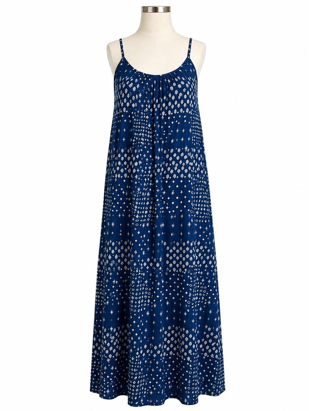 Splendid Blue Printed Sleeveless Maxi Dress - Size XL - NWT